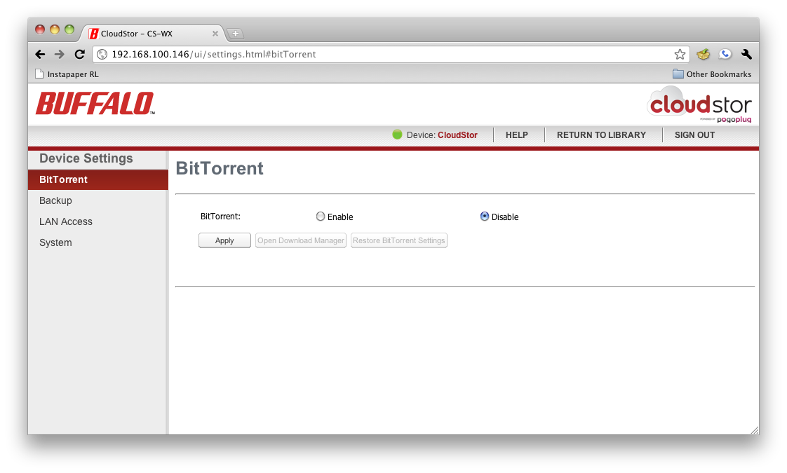 A built in Bit Torrent Manager.