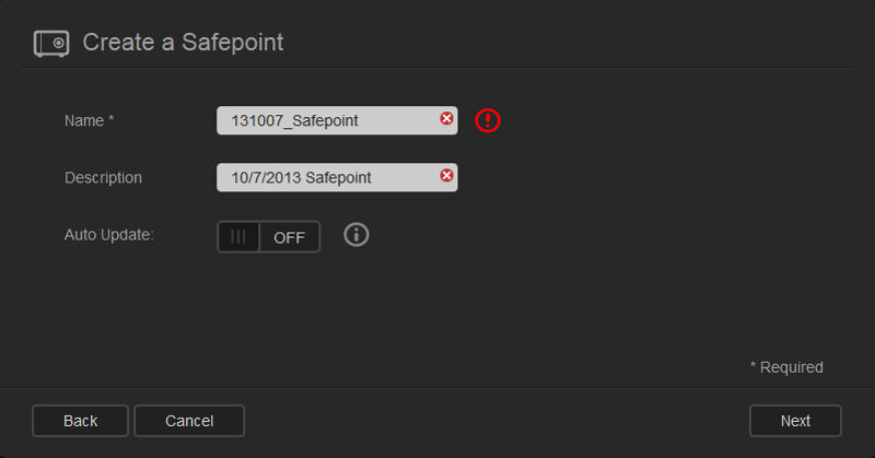 WD My Cloud Safepoint - Create a Safepoint