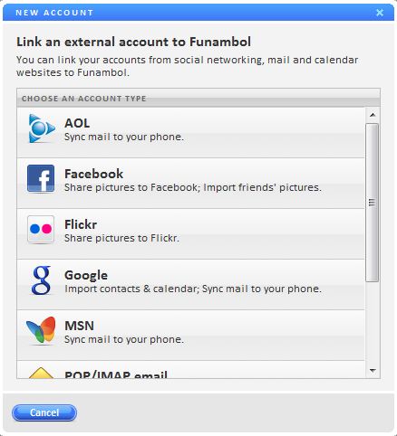 Funambol has a good number of services to sync against for sharing and importing data.
