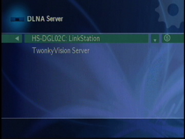 Figure 9: DLNA Server Selection