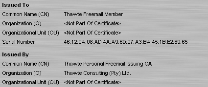 Figure 6: An S/MIME certificate issued by Thawte and viewed in Mozilla Firefox. (Click to enlarge)