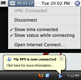 Figure 4: VPN connected notifications in Windows and Mac OS X