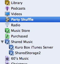 Shared Storage II iTunes server