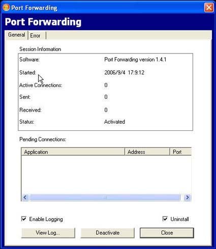 SSL312 - ActiveX Control - Port Forwarding (click image to enlarge)