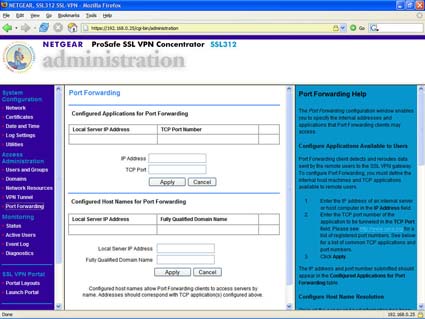 SSL312 - Administration - Port Forwarding (click image to enlarge)