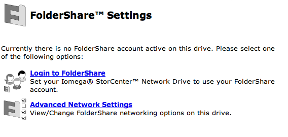 FolderShare Settings