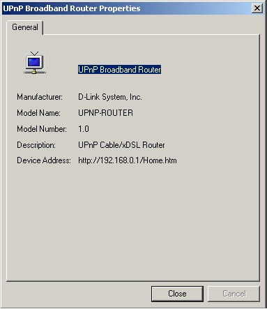 Figure 13: UPnP Router properties