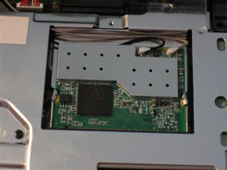 Close-up of installed card