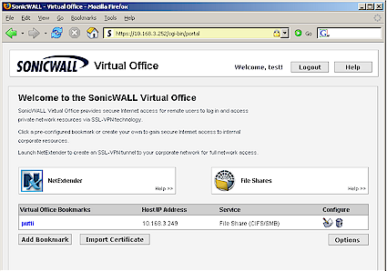 Virtual Office home page