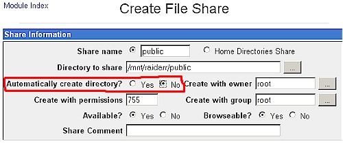 Create Samba file share