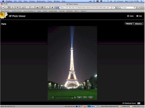 HP Photo Viewer Slideshow view