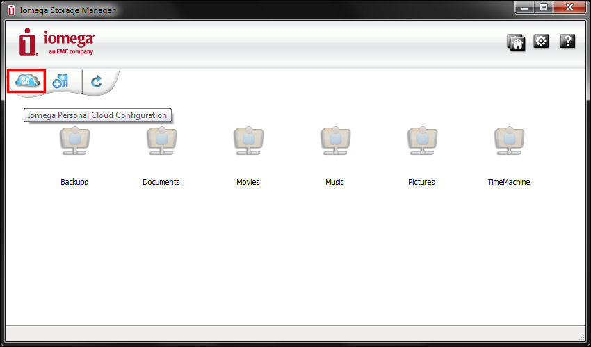 Iomega Storage Manager Main Screen