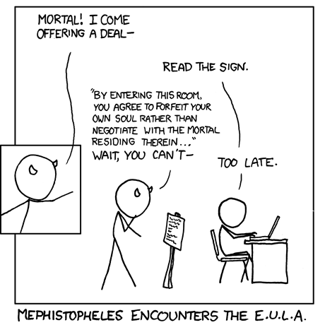 Mephistopheles encounters the EULA
