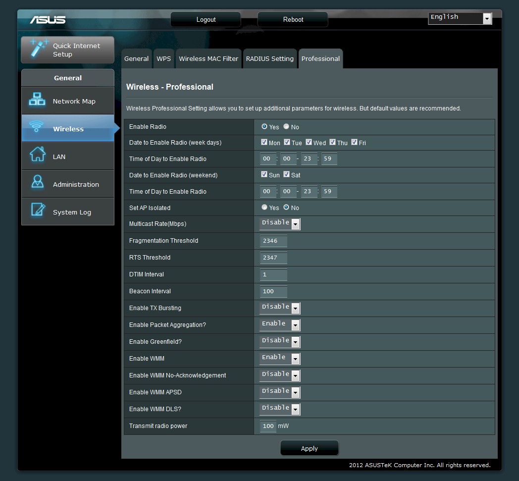 ASUS EA-N66 Repeater wireless settings