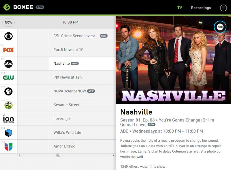 You can record directly from the TV menu on my.boxee.tv