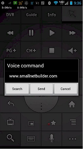 Google TV Remote Control app on an Android-based phone