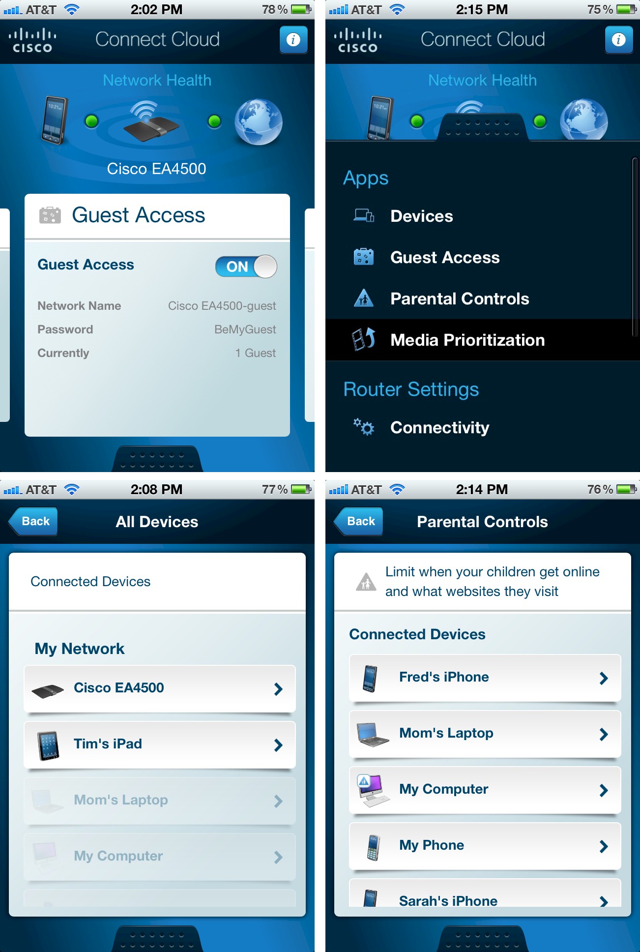 Cisco Connect Cloud iOS app screenshots