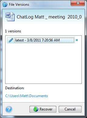 Here's an example of versioning on a file. Versions would be sorted by newest first, then subsequently older versions.