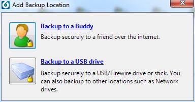 Adding a Buddy or USB Drive is simple and done through a basic wizard.