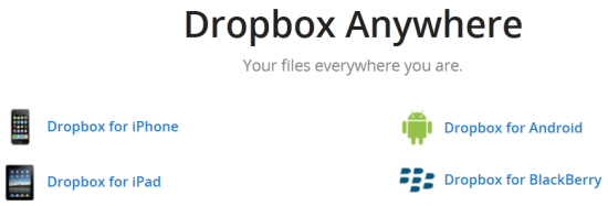 Dropbox Mobile Applications