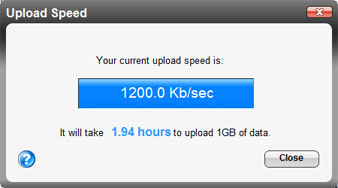 The rather inaccurate built-in speed test.