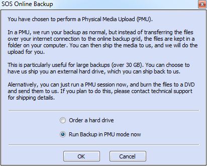 A wizard process walks your through setting up a Physical Media Upload. Why this is separate from a standard backup is unknown.