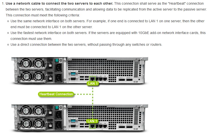 Directly connect the two NAS