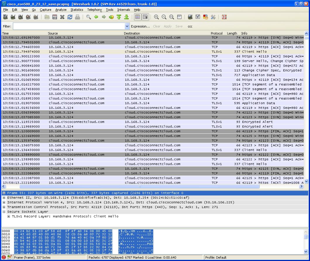 CCC logged in traffic Wireshark capture