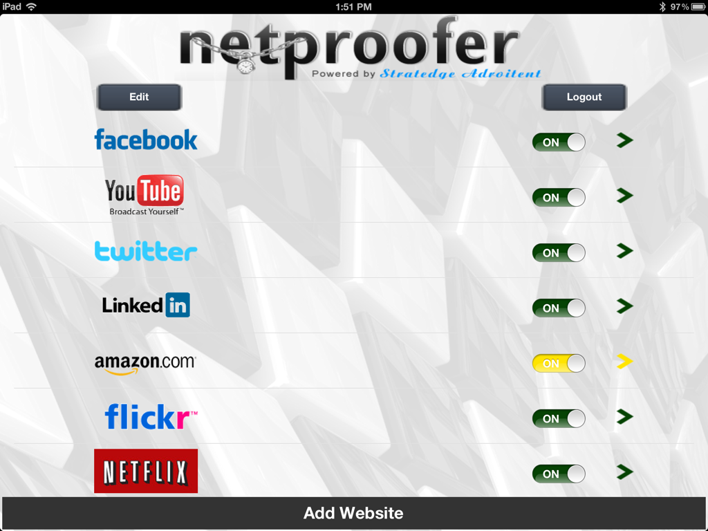 netproofer home screen