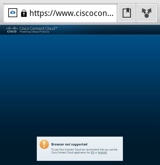 CCC does not support the Android Chrome browser