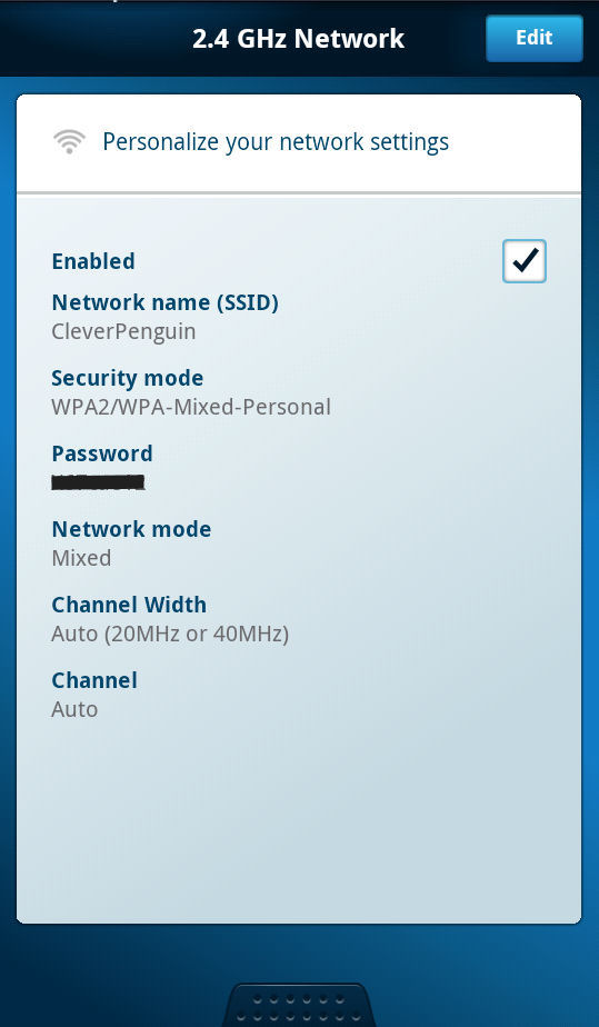 Edit your wireless network settings