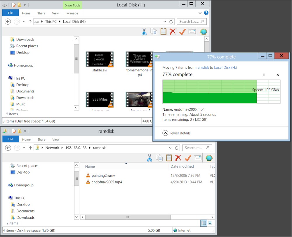 Two Windows 8.1 workstations - Windows filecopy