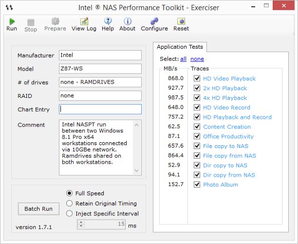 Two Windows 8.1 workstations - Intel NASPT