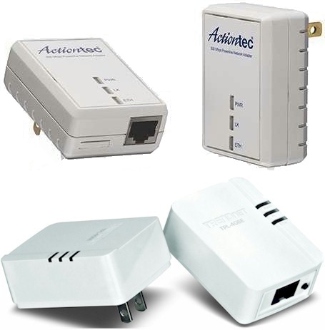 Actiontec PWR500 and TRENDnet TPL-406E2K 500 Mbps Powerline AV kits