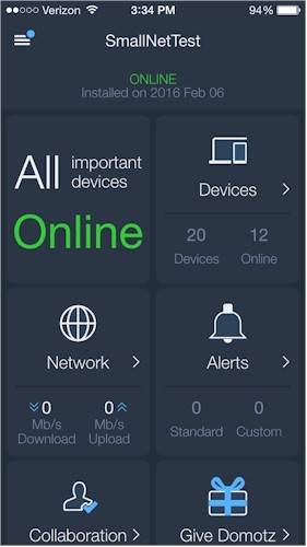 Network Dashboard on iPhone