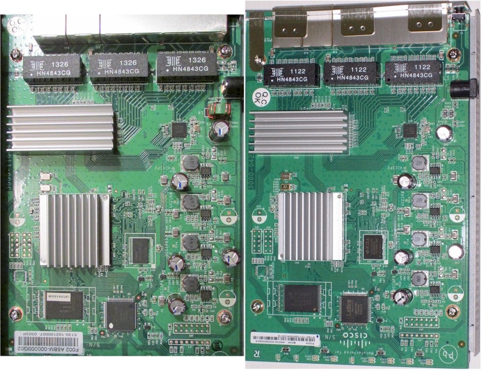 Linksys LRT214 and Cisco RV042G boards