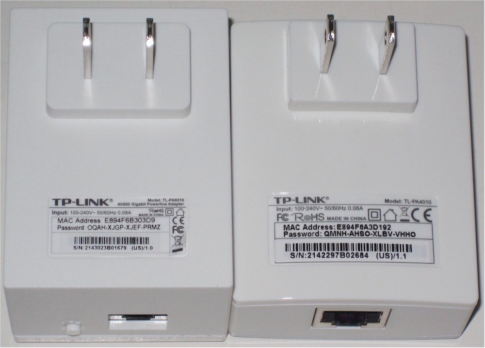 TP-LINK TL-PA4010 & TL-PA6010 plug side