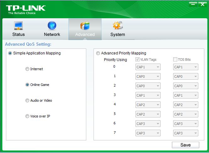 TP-LINK Utility Network tab