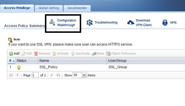 SSL Configuration Help Screen