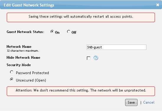 Guest Network security options