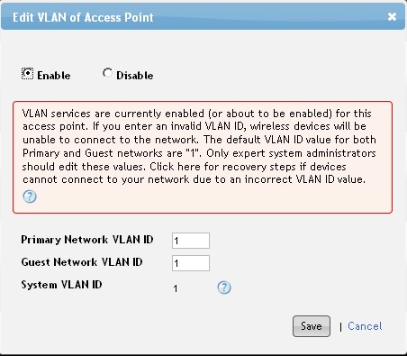CloudCommand Network Manager VLAN setting