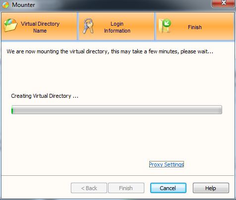 Awaiting the creation of the virtual directory for Google.