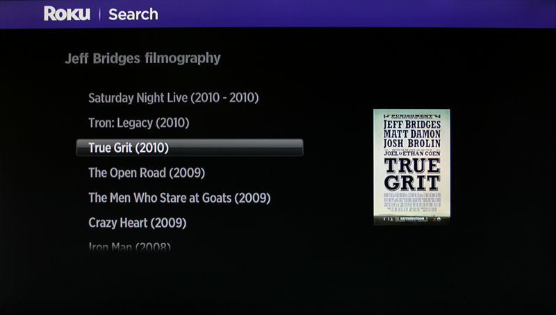Roku Search - Old Interface