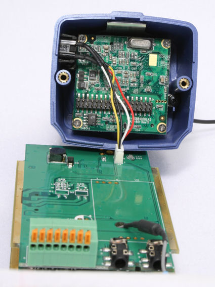 TV-IP301W Interior View with Circuit Board Behind Lens
