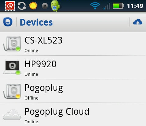 Pogoplug app device list