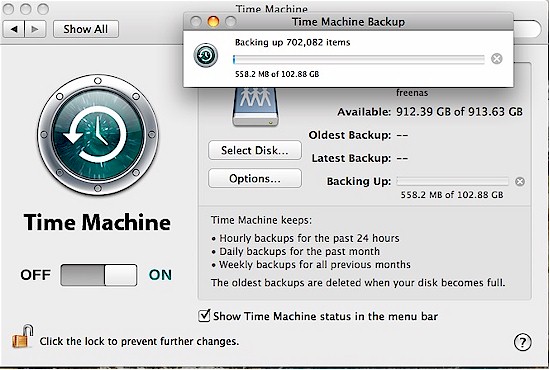 Time Machine backup to FreeNAS mini