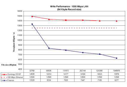 1000 Mbps LAN Write Performance