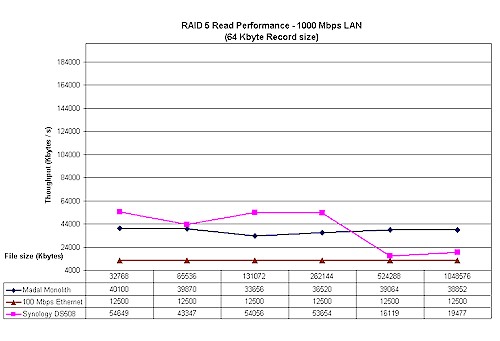 Madal RAID 5 NAS Read Performance Comparison