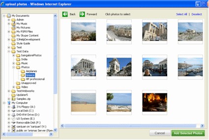 Uploading photos with IE