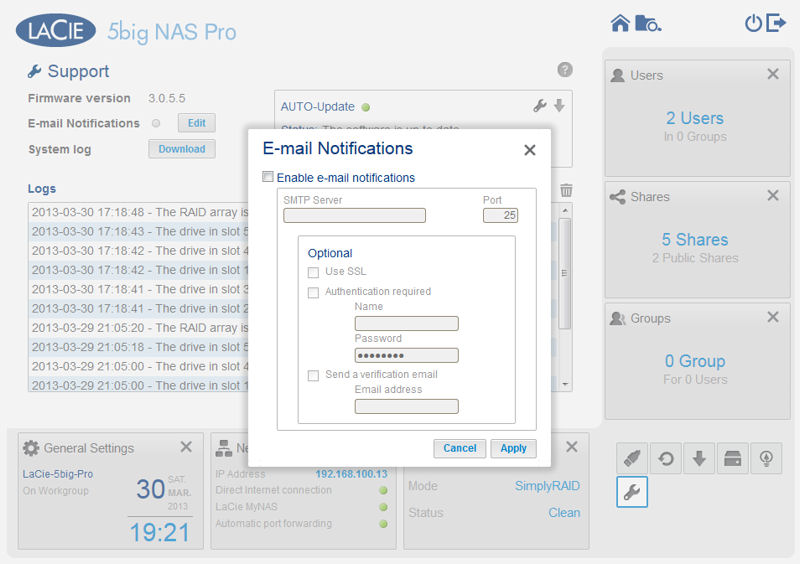 Support - configure E-Mail Notifications